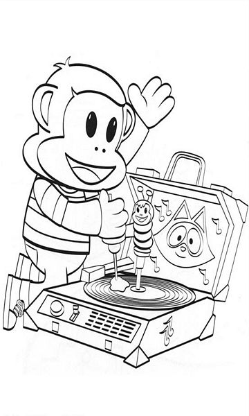 kolorowanka Juliusz Junior malowanka do wydruku małpka Disney z bajki dla dzieci nr 49